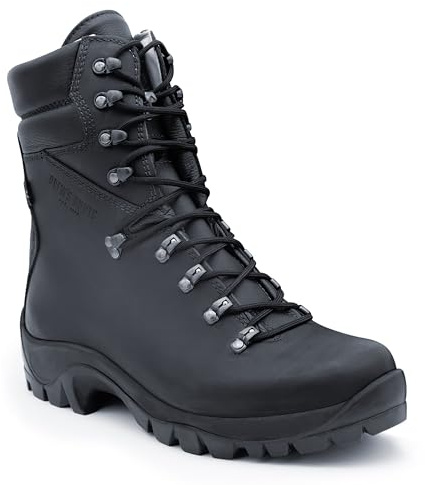 Drew's Boots Fire Hiker Wildland Firefighter Boots – Rugged, Full Leather Firefighting Boots for Comfort, Support, and Safety – Heat Resistant Work Shoes for Men, Black, 10 D