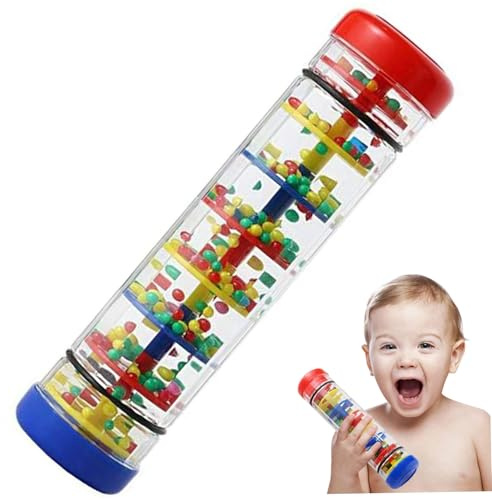 Pesoncarl Rainmaker 8 Pouces drôle de Pluie bâton bébé Jouet hochet hochet Tube éducatif Rainmaker Jouet bébé Plastique Musique Instrument auditif sensoriel, Instruments de Musique