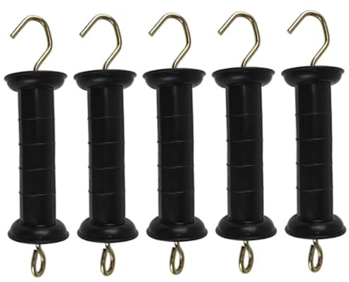 MOUNTTU Electric Fence Gate Handles 5Pcs 10 Insulated PP Electric Fence Handles with Galvanized Iron Hooks for Farm
