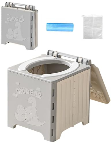 Camping Toilette – Tragbare Chemietoilette, Mobile WC-Lösung | 15L Frischwassertank, 17L Abwassertank, Hygienische Kolbenpumpe, Einfache Entleerung, Robuste Konstruktion, Komfortable Sitzhöhe