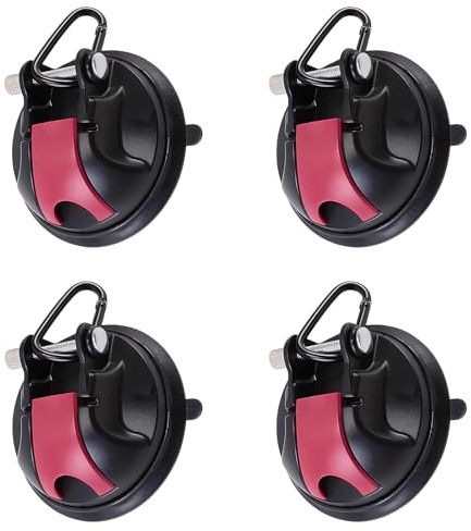 4 ganci a ventosa extra forti per campeggio, capacità di carico di 20 kg, con anelli a D, riutilizzabili, senza foratura, per camper, auto, campeggio, accessori per tende, tende da sole, bagno