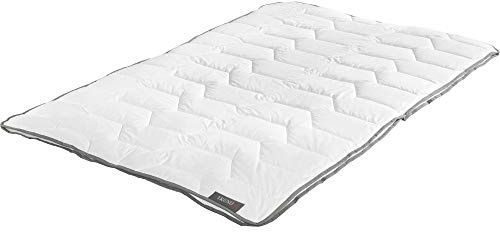 Badenia Trendline Basic 4-Jahresz.-Steppbett kochfest mit Bezug aus hochwertigem Baumwoll-Mischgewebe für einen erholsamen Schlaf, Made in Germany, 155 x 220 cm weiß, Öko-Tex zertifiziert