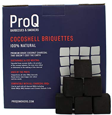 ProQ Coconut Shell Briquettes 10 KG - Premium Eco-friendly Coconut Charcoal for BBQs - 100% Natural Cocoshell Charcoal