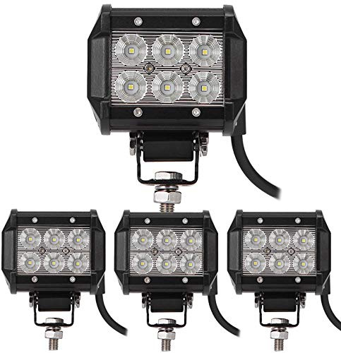 ALPHA DIMA 4pcs 18W LED Scheinwerfer Flutlicht Rückfahrscheinwerfer IP67 Wasserdicht Arbeitsscheinwerfer 12V 24V