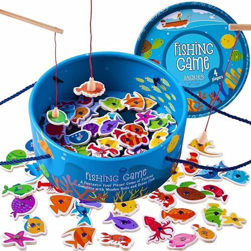 Jaques of London Magnetic Fishing Game for Kids | Educational Toddler Learning Toys for 3 4 5 Year Old Boy and Girls