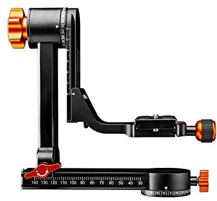 Walimex pro Testa per treppiede in alluminio Gimbal Head A20 – Testa panoramica a 360 gradi di alta qualità con piastra a sgancio rapido Arca – Portata 20 kg con custodia, per obiettivo DSLR DSLR