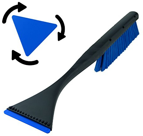 L&P A058 Eiskratzer Murska Eisschaber 460mm HIPS Acryl Dreieck 95mm Schaber Schneebesen Schneebürste lang Schneefeger Schnee Bürste Besen Feger Original aus Finnland TOP Qualität (Schwarz Blau)