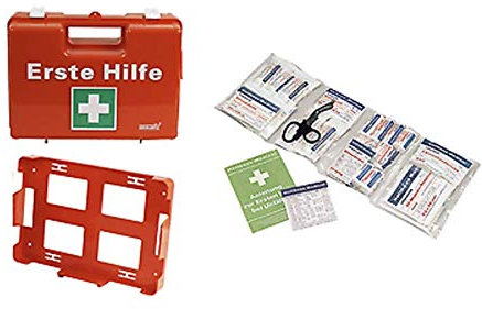 Erste Hilfe Koffer Füllung DIN 13157 Betriebsverbandkasten orange Verbandskoffer von MBS-FIRE®