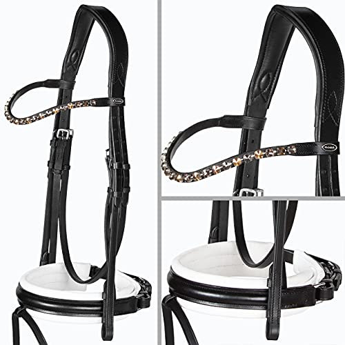 Heinick-Reitsport Trense anatomisch Motion Weiß breites RH Zaumhaken ~ Warmblut ~ Auswahl (Glow-Daroda)