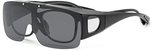 MIRYEA Nachtsicht-Fahrbrille Anti-Glare Fit Over Korrektionsbrille Flip Up HD Polarisierte Sonnenbrille für Damen Herren