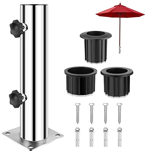 Lalafancy Heavy Duty Steel Parasol Base, Square Outdoor Parasol Umbrella Base on Deck Umbrella Mount or Patio Umbrella Holder Stand
