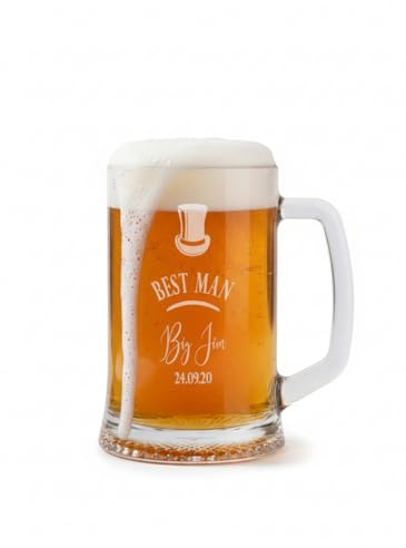ukgiftstoreonline Personalised Wedding Beer Tankard Gift Best Man, Usher, Groomsman, Father of the Groom, Father of The Bride