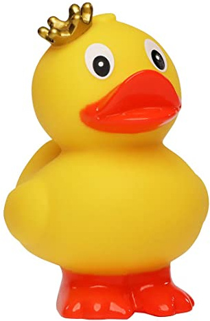 Schnabels Quietsche-Ente Krone, stehend - Geschenk für Geburt Geburtstag Namenstag Kinder Baby Freund-in Mädchen Junge - Spielzeug Bade-Ente Badewanne Deko