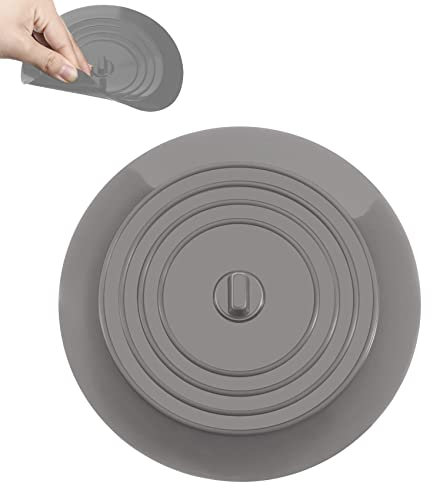 zoerbufan Abflussstöpsel aus Silikongummi Universal, Abflussstopfen 15cm, Badewannenstöpsel für Küche, Bäder, Badewanne, Spüle (Grau)