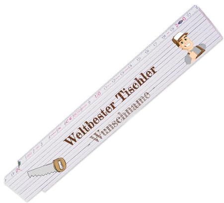 Zollstock – Weltbester Tischler - personalisiert mit Namen - Glieder-Maßstab mit Wunsch-Namen - Meterstab individuell bedruckt