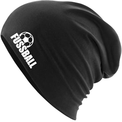 Huuraa Slouch Beanie Fussball Ball Geschenk | Erwachsenen Wintermütze Baumwolle und Elasthan Mütze Geschenkidee doppellagige Baumwollmütze