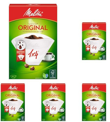 Melitta Filtertüten Original, 80 Stück (Packung mit 5) Weiß