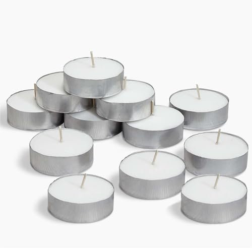 Maxi Tealight Candles Unscented Pk of 12 - Tealight Candle for Ambient Lighting, Home Décor and Aromatherapy Indoor & Outdoor Long Lasting 10 Hour Burning Time