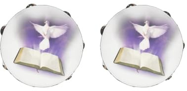 2 Set Taubenmuster zweireihige Schellen Musik Tamburin Percussion Tamborine Drum