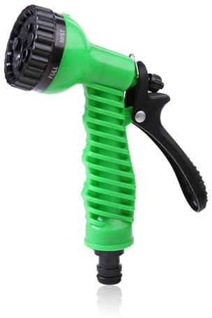 7 Functions Garden Shower Head，High Pressure Water Gun, Water Pistol for Car Washes, Garden Hose Spray Gun, Garden Sprayer, for Garden Watering, Car Washing, Green