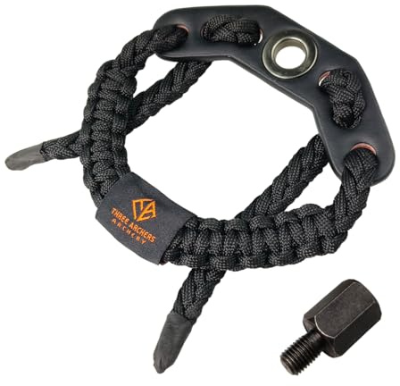 THREE ARCHERS Archery Bow Wrist Sling black Adjustable Wrist Strap Loop Compound Bow Stabilizer & Hand Loop Carrier