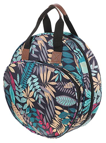 KONTONTY Bolsa de Bordado de Gran Capacidad para Herramientas de Crochet y Tejer, Portátil Verde Bosque, Correa Resistente, para Manualidades en Casa y Almacenamiento de Hilo