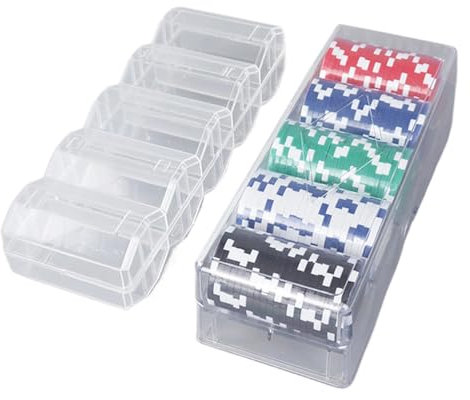 Fruusv Pokerchips-Set Mit Etui | Blackjack-Poker-Chips-Set | Pokerset Für Kartenclubs, Hochwertiges Pokerchipset, Komplettes Pokerchipset Mit Aluminiumkoffer Für Texas Hold'em Und Blackjack