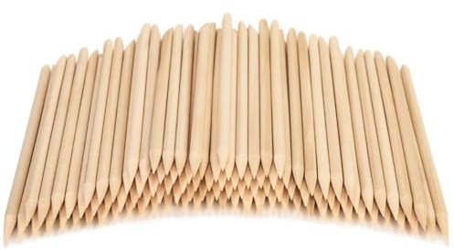 pistro Palillos para uñas, palitos de madera de doble cara, empujador y removedor de cutículas, juego desechable para manicura y pedicura, para herramientas para el hogar y salón (100 piezas) - 4.5