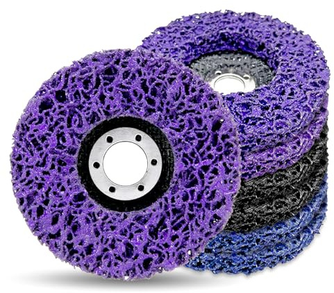6 Stück CSD Scheibe Bohrmaschine，125mm Schleifscheiben für Winkelschleifer, Lila/Blau/Schwarz CSD Scheibe Schleifscheibe Set, Reinigungsscheibe für Clean Strip Disc, Ntfernen Sie Farbe, Rost