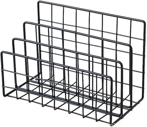 WENYOG Zeitungsständer Bücherkorb aus Metall, minimalistischer Aufbewahrungskorb, Kleinigkeitenhalter for den Schreibtisch im Büro, Zeitungsständer in Roségold(B Small with Box)