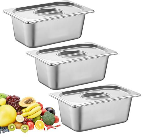 Teglie Da Forno In Acciaio,3 Pezzi 17.6 * 10.8cm Teglia Forno Rettangolare Con Coperchio,Teglia In Acciaio Inossidabile,Teglia Da Forno In Acciaio Inox Per Piatti,Cotoletta,Pesce,Torte,Cibo