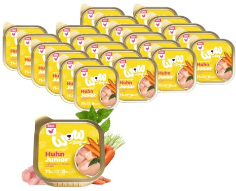 WOW Dog Welpen-Nassfutter mit Huhn 22 x 150g | ohne Getreide & Zucker