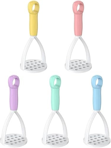1Pc Random Color Manual Silicone Potato Masher, Mini Potato Masher for Non-Stick Cookware, Cooking Utensils Masher, Kitchen Fruit Vegetable Tools