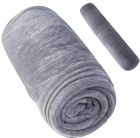 1 MIDDLE ONE Replacement Pillow Case for Bolster Pillow, Round Body Pillow Cover, Pillowcase for Long Roll Pillow (Grey, 35x7.87 Inch)