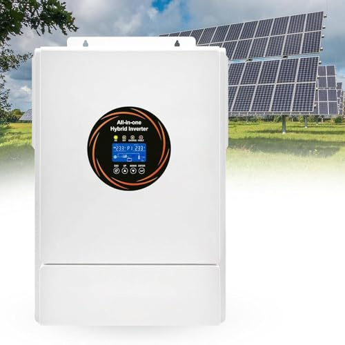 GEHPYYDS Onduleur Solaire Hybride 48 V, Chargeur Solaire Tout-en-Un, contrôleur de Charge Solaire MPPT 120 A intégré, Anti-poussière, pour Batterie de Secours Domestique,Camping-Car,Hors réseau 110V