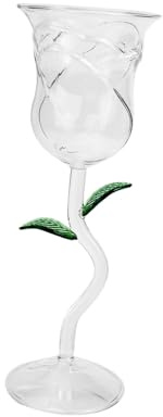 MUELODSIC Verre à Vin Verre Transparent Forme de Fleur de Rose Gobelet Élégant pour Cocktails et Fêtes Design Original