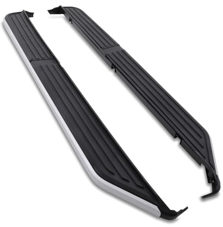 Predator4x4 Black with Silver Trim Side Steps Compatible With Land Rover Discovery 4 L319 09-16 Aluminium ABS Heavy Duty Running Boards Bolt On Sidesteps Foot Rail Sills
