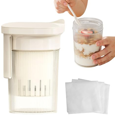 Passoire à caillé suspendue – Filtre réutilisable à mailles fines, pochette filtrante épaississante pour produits laitiers, tissu d'extraction de lait solide, aide culinaire pour l'élimination de l'hu