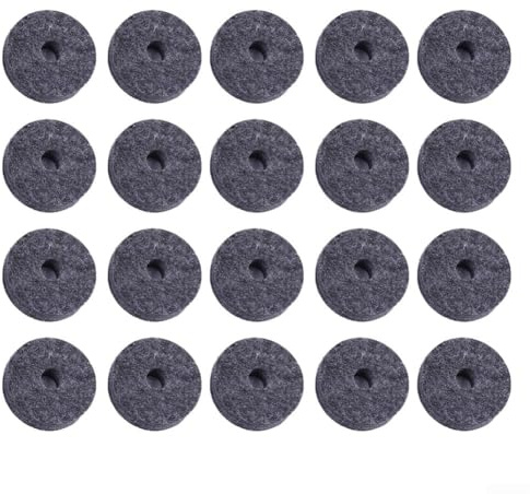 20 almohadillas de fieltro para platos de choque, piezas de tambor de embrague, cojines de fieltro para proteger los platillos y reducir el contacto con el metal (gris)