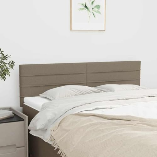 zylophax Kopfteil Taupe Stoff 144x5x78/88 cm mit Holzrahmen, höhenverstellbar, Polsterung für Rückenstütze, modernes Betthaupt Zubehör für Schlafzimmer, stabiles Wandkissen zum Anlehnen und Sitzen
