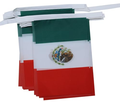 AZ FLAG Flaggirlang Mexiko 6 m 20 flaggor Lätt Polyester 21x15 cm