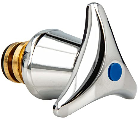 tecuro Hahnoberteil 3/4 Zoll mit Dreisterngriff, Kaltwasser Sanitäroberteil für Armaturen in Bad, Küche & Keller - Messing, Verchromt, Blau