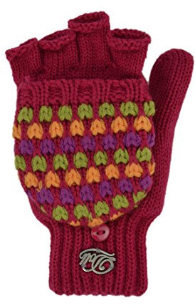 Döll Mädchen Fingerhandschuhe Strick Handschuhe, Rosa (Bright Rose 2059), 7 (Herstellergröße: 7)