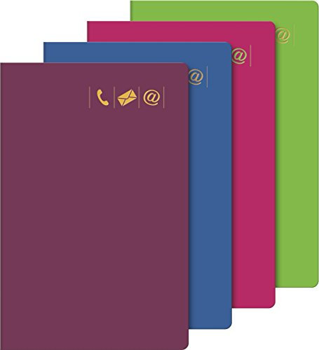 Baier & Schneider 1064669 Telefonringbuch, mappe Adressbuch, 1150 Nummern, Strapazierfähiger Einband in B grün, pink, bordeaux, blau sortiert