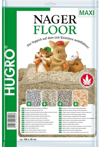 Hugro Litière nagerfloor sous-Main 40 x 100 cm, Chanvre, Tapis, Les rongeurs Tapis pour Animal Domestique