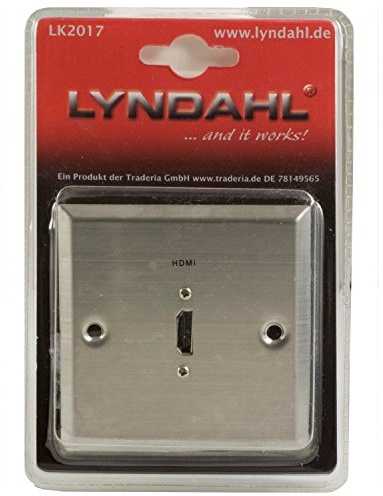 Lyndahl LK2017 HDMI-Wandeinbaudose, Edelstahlblende, HDMI Buchse
