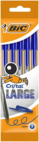 Bic Cristal Large Kugelschreiber, 5 Stück blau