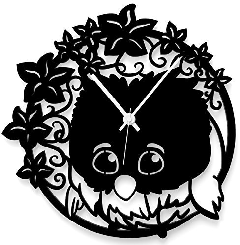 WANDKINGS Wanduhr Eule Paula aus Acrylglas, in 11 Farben erhältlich (Farbe: Uhr = Schwarz glänzend; Zeiger = Weiß)