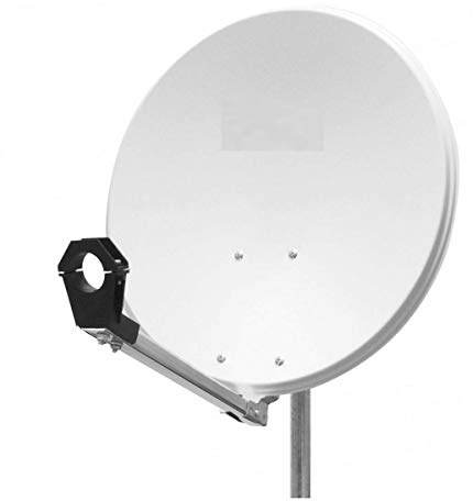 Parabole Satellite Aluminium Blanche 60cm avec Support LNB 0.1dB idéal Astra EUTELSAT