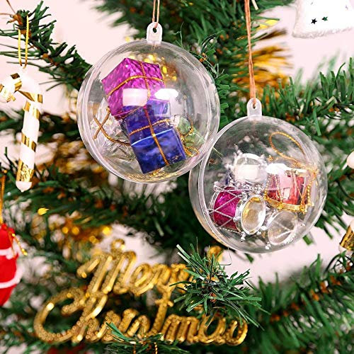 Palla di plastica Acrilico trasparente Fillable palla ornamento di plastica Palla di Natale Ornamentale Set 20 PCS (10cm)